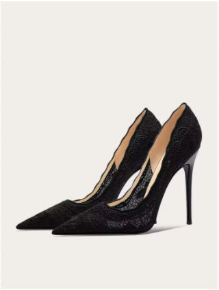Scarlet Lace Elegance Stiletto Heels