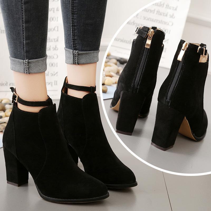 Velura™ Block Heel Suede Ankle Boots