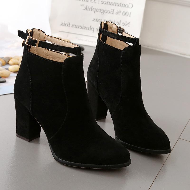 Velura™ Block Heel Suede Ankle Boots