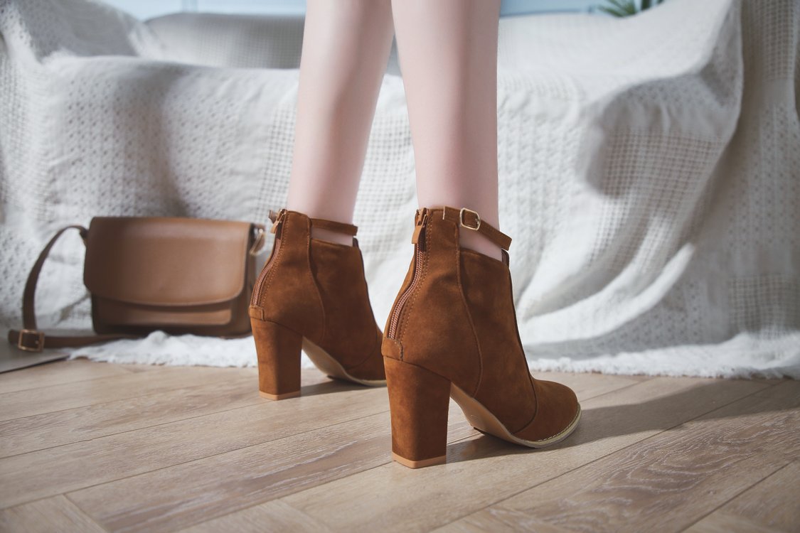 Velura™ Block Heel Suede Ankle Boots