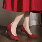 Scarlet Lace Elegance Stiletto Heels