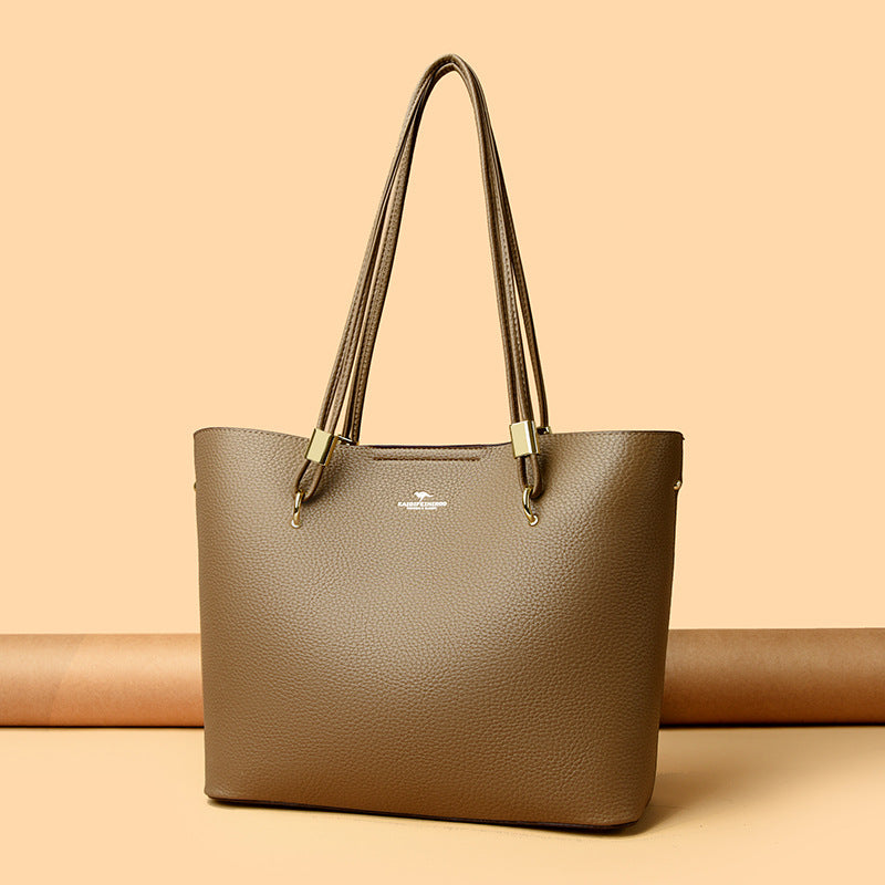 RoyaleCraft™ Classic Brown Leather Tote