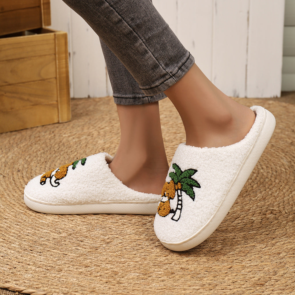 Tropical Monkey Plush Home Slippers